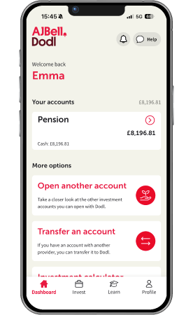 Preview of app showing how to start a transfer
